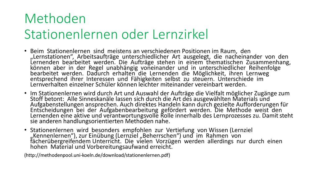 Methoden kennenlernen unterricht