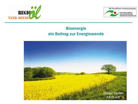 Bioenergie ein Beitrag zur Energiewende