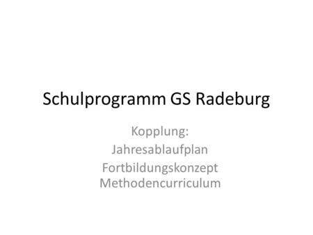 Schulprogramm GS Radeburg