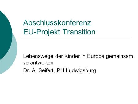 Abschlusskonferenz EU-Projekt Transition