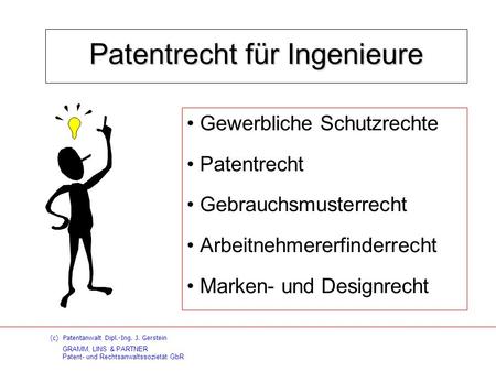 Patentrecht für Ingenieure