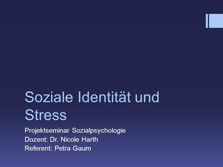 Soziale Identität und Stress