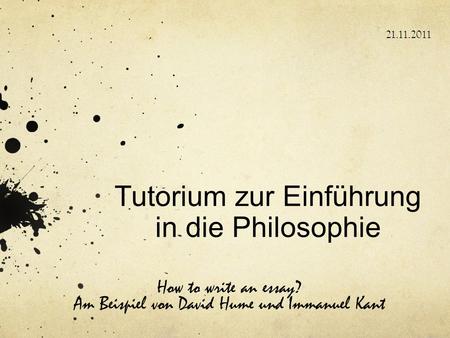 Tutorium zur Einführung in die Philosophie