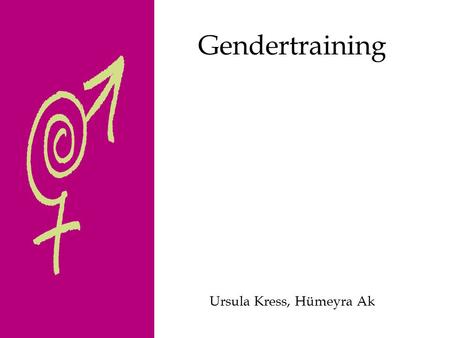 Gendertraining Ursula Kress, Hümeyra Ak. Gender?