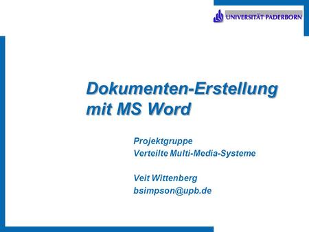 Dokumenten-Erstellung mit MS Word
