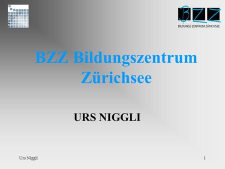 Urs Niggli1 BZZ Bildungszentrum Zürichsee URS NIGGLI.