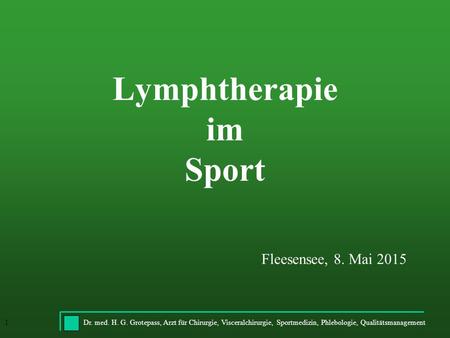 Lymphtherapie im Sport