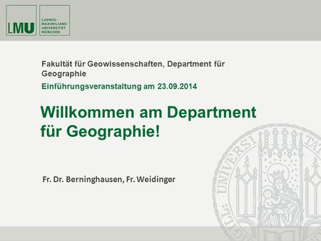 Willkommen am Department für Geographie!