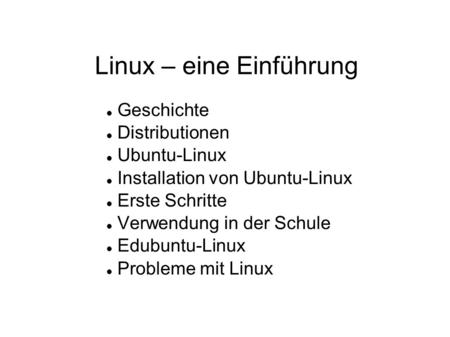 Linux – eine Einführung