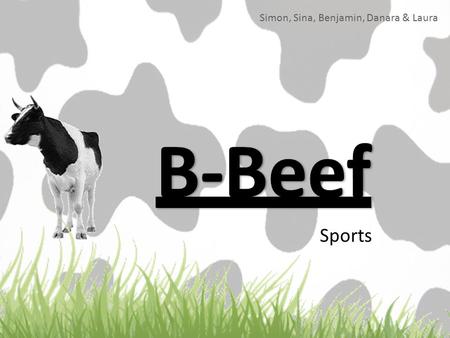 Sports Simon, Sina, Benjamin, Danara & Laura. Inhaltsverzeichnis Begrüssung (CEO: Simon) B-Beef – Über uns (CEO: Simon) Finanzen (CFO: Laura) Marketing.