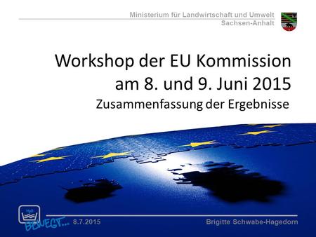 Workshop der EU Kommission am 8. und 9. Juni 2015