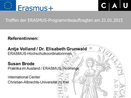Treffen der ERASMUS-Programmbeauftragten am
