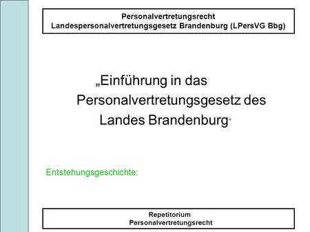 Personalvertretungsgesetz des Landes Brandenburg“