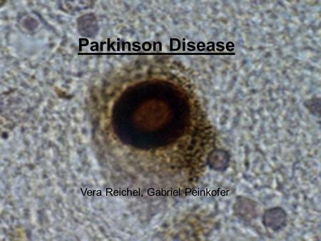 Parkinson Disease Vera Reichel, Gabriel Peinkofer.