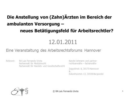Eine Veranstaltung des Arbeitsrechtsforums Hannover