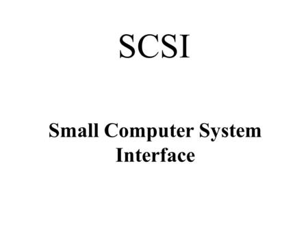 Small Computer System Interface