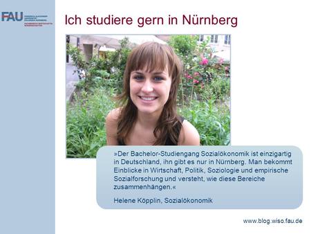 Ich studiere gern in Nürnberg
