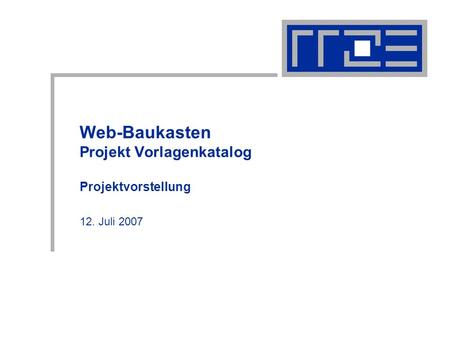 Web-Baukasten Projekt Vorlagenkatalog
