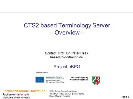 CTS2 based Terminology Server – Overview – Project eBPG