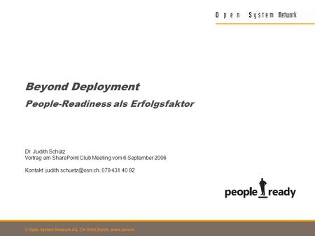 Beyond Deployment People-Readiness als Erfolgsfaktor