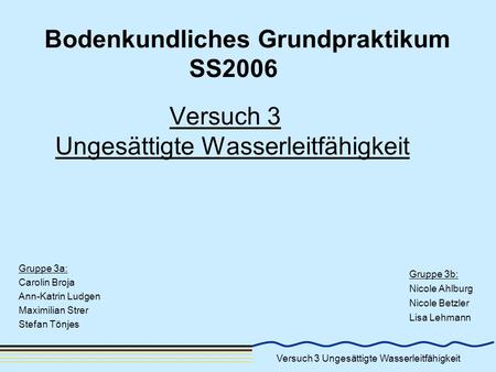 Bodenkundliches Grundpraktikum SS2006