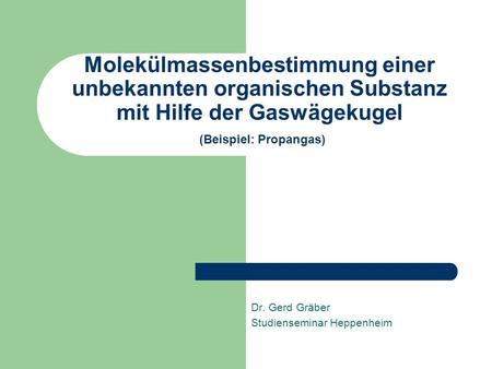 Dr. Gerd Gräber Studienseminar Heppenheim