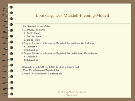 4. Sitzung: Das Mundell-Fleming-Modell