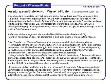 Podcast – Wissens-Floater
