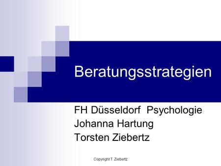 FH Düsseldorf Psychologie Johanna Hartung Torsten Ziebertz