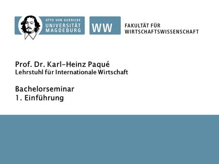 Prof. Dr. Karl-Heinz Paqué