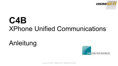 C4B XPhone Unified Communications Anleitung