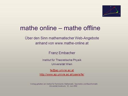 mathe online – mathe offline