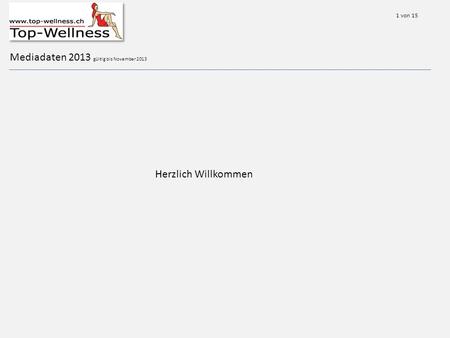 Mediadaten 2013 gültig bis November 2013 Herzlich Willkommen 1 von 15.