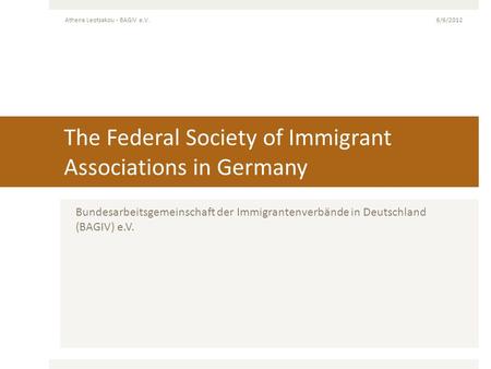 The Federal Society of Immigrant Associations in Germany