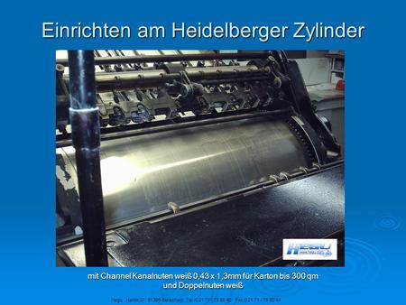 Einrichten am Heidelberger Zylinder