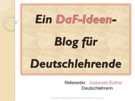 Ein DaF-Ideen-Blog für Deutschlehrende