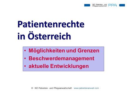 Patientenrechte in Österreich