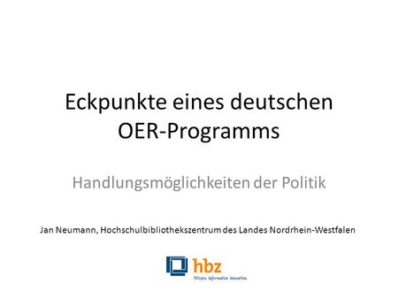 Eckpunkte eines deutschen OER-Programms