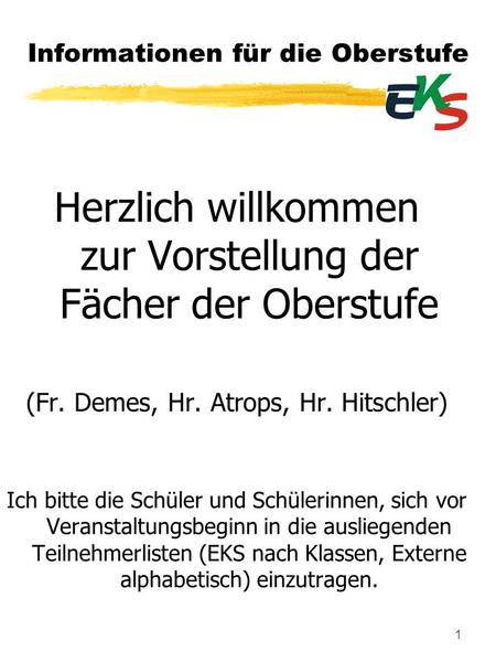 Informationen für die Oberstufe