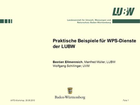 der LUBW Praktische Beispiele für WPS-Dienste