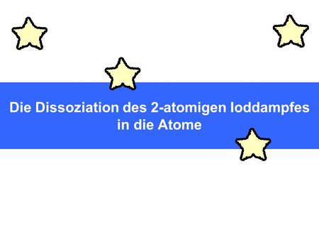 Die Dissoziation des 2-atomigen Ioddampfes in die Atome