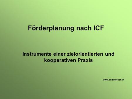 Förderplanung nach ICF
