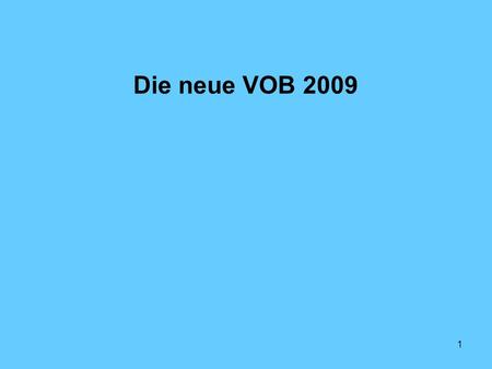 Die neue VOB 2009.