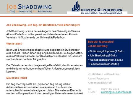 Job Shadowing – ein Tag, ein Berufsbild, viele Erfahrungen!