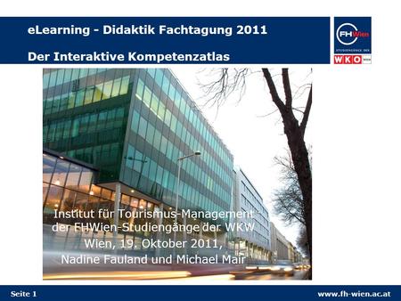 eLearning - Didaktik Fachtagung 2011 Der Interaktive Kompetenzatlas