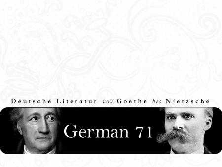 Deutsche Literatur von Goethe bis Nietzsche