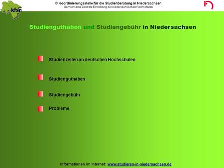 Studienguthaben und Studiengebühr in Niedersachsen