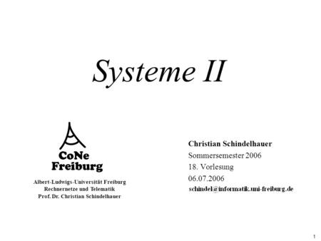 Christian Schindelhauer Sommersemester Vorlesung