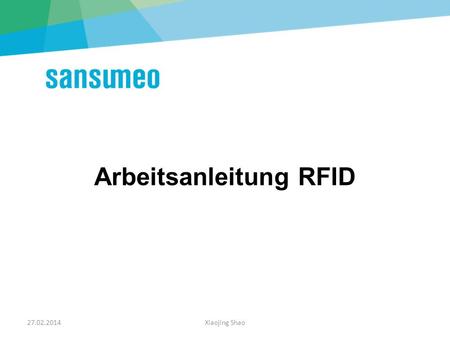 Arbeitsanleitung RFID