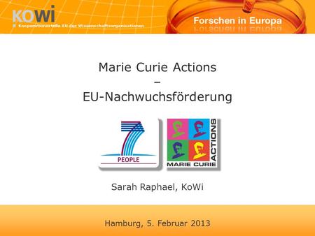 Marie Curie Actions – EU-Nachwuchsförderung